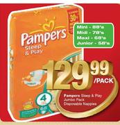 Pampers Sleep & play Jumbo Pack Disposable Nappies Midi-78's Per Pack