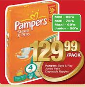 Pampers Sleep & play Jumbo Pack Disposable Nappies Maxi-68's Per Pack