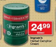 Ingram's Herbal Camphor Cream-650ml