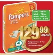 Pampers Sleep & play Jumbo Pack Disposable Nappies Mini-88's Per Pack