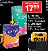 Lifestyle Sanitary Pads-10's & Lifestyle Pantyliners-25's
