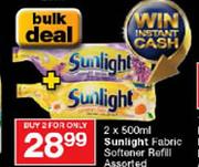 Sunlight Fabric Softener Refill-2 x 500ml