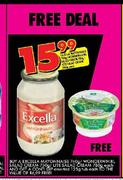Excella Mayonnaise-740g/Wonderwhirl Salad Cram-750g/Lite Salad Cream-780g Each