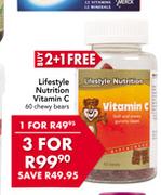 Lifestyle Nutrition Vitamin C-3X60 Chewy Bears