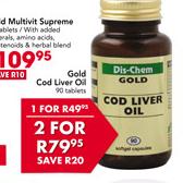 Gold Cod Liver Oil-2X90 Tablets