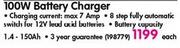 CTEK 100W Battery Charger-Each
