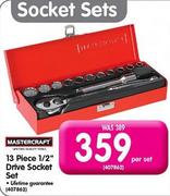Mastercraft 1/2" Drive Socket Set-13 Piece Per Set