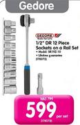 Gedore 1/2" DR Socket On A Rail Set (SR19Z-10)-12 Piece Per Set