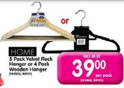 Home 5 Pack Velvet Flock Hanger Or 4 Pack Wooden Hanger Per Pack
