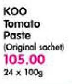 Koo Tomato Paste(Original Sachet)-24x100Gm