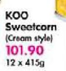Koo Sweetcorn-12x415Gm