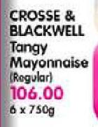 Cross & Blackwell Tangy Mayonnaise (Regular)-6X750g 
