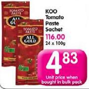 Koo Tomato Paste Sachet-100g Each
