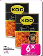 Koo Baked Beans In Tomato Sauce-410g Each