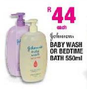 Johnson's Baby Wash Or Bedtime Bath - 550ml Each