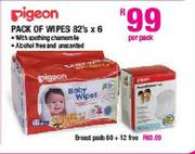 Pigeon Pack Of Wipes-6x82's Per Pack