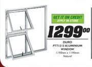 Duro PTT 1212 Aluminium Window-1190mm x 1190mm Natural