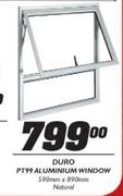 Duro PT99 Aluminium Window-590mm x 890mm Natural
