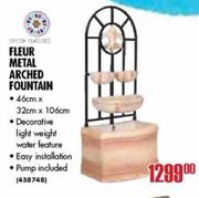 Fleur Metal Arched Fountain-46cm x 32cm x 106cm