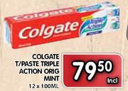 Colgate T/Paste Triple Action Orig Mint-12x100ml