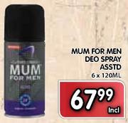 Adidas Deo Spray-6x150mlMum For Men Deo Spray-6x120ml