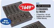 Dixon 3 Channel DJ Mixer With USB Slot (Mix 3)