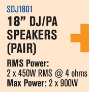 18" DJ/PA Speakers Pair(SDJ1801)