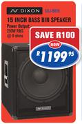 N Dixon 15 Inch Bass Bin Speaker ( SDJ-BB15)