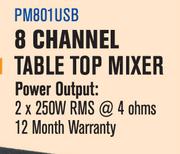 8 Channel Table Top Mixer(PM801USB)