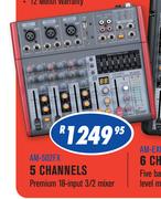 Dixon 5 Channels Ultra Slim Mixers With Effects (AM-502FX)