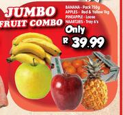 Banana Pack-750g/Apples Red & Yellow-1kg/Pineapple Loose/Naartjies Tray-6's