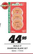 Build It Diamond 3 Piece Blade Set-115mm