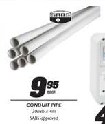 Conduit Pipe-20mmx4m Each