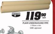 Plain Undergound Pipe-110mmx6m Each