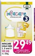 Infracare Infant Milk 1,2 And 3-4 x 400g