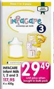 Infacare Infant Milk 1,2 And 3-400g 
