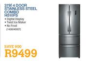 Hisense 378L 4 Door Stainless Steel Combo (H510FS)-Each