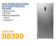 Hisense 465L Stainless Steel Bottom Freezer (H610BS)-Each