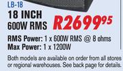 Dixon 18" 600W RMS(LB-18)