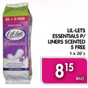 Lil-Lets Essentials P/Liners Scented 5 Free-1x20's