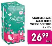 Stayfree Pads Maxi Thick Wings Scented-4x10's