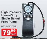 High Pressure Heavy Duty Single Barrel Foot Pump-Each
