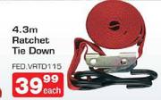 4.3m Ratchet Tie Down-Each