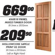 4/6/8/10 Panel-Mixed Timber Door-813mmx2032mm
