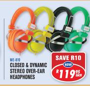 Dixon Closed & Dynamic Stereo Over-Ear Headphones (ME-819)-Each