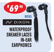 Dixon Waterproof Sneaker Laces In-Ear Earphones (WS45)-Each