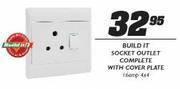 Build It Socket Outlet Complete With Cover Plate 16amp 4x4