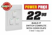 Build It Switch Complete With Cover Plate 3 Lever 1 Way 2x4