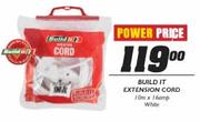 Build It Extension Cord White 10m x 16amp