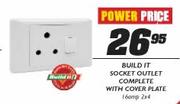 Build It Socket Outlet Complete With Cover Plate 16amp 2x4
